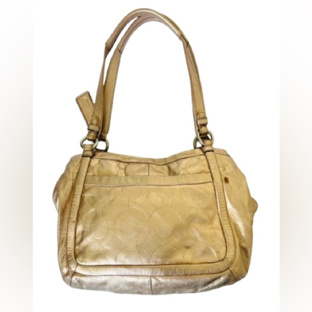 Coach Large Rose Gold Leather Satchel Bag - Picture 2 of 13